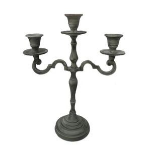 Wedding Decoration Smoke Stone Finishing 3 Arm Metal Aluminum Candle Stand Home Decorative Candle Holder Handmade