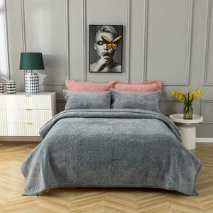 quilt 3 piece reversible prewashe bedspread set with cover knitted comforter bedding