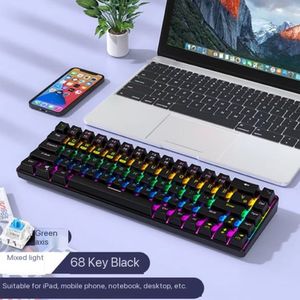 Factory Direct Sales Wired  68 Key Gaming Office Computer Outemu  Multi Color Type-C Interface Mechanical  Waterproof Keyboard