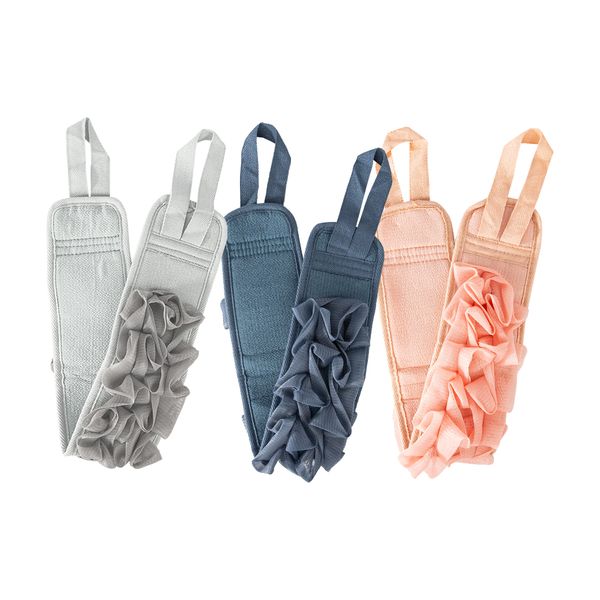 Soft Mesh Back Exfoliator Body Exfoliation Belt Deep Cleansing Long-Handheld Dual-Sided Shower Exfoliating Loofah Back Scrubber