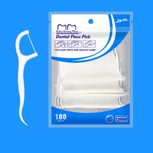 Private Label Natural Bamboo Charcoal Organic Bulk Custom Super Dental Floss Pick Eco Flosser
