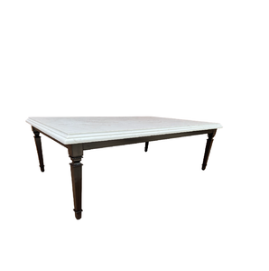 Rectangular Simple Dining Table With Marble Effects And Metal Legs For Home Furniture; Hotel; Restaurant