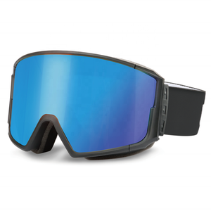 2023 Wholesale Best Mirrored Anti-fog Custom Magnetic Uv 400 Stylish Snow Skiing Goggles Double Layer All Black Ski Goggles