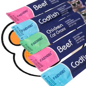 Cat food 100% Natural Premium 15g  Chicken cod flavors tube pet Wet treats cat snack