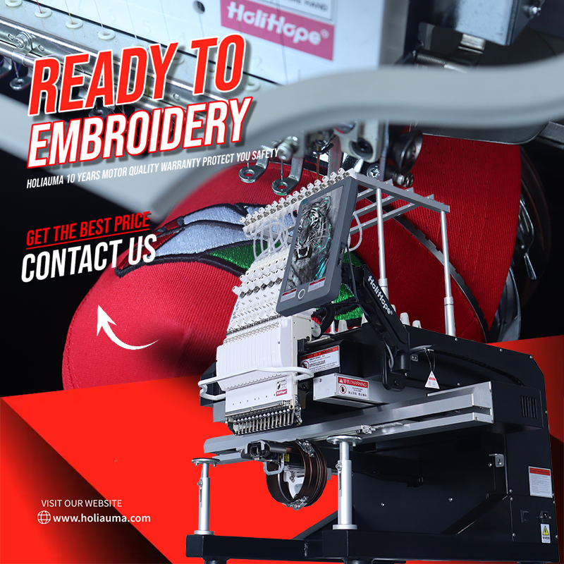 Foshan Honglie Electronic Machinery Co., Ltd. HO1501N-AI Cheap Brother Type Factory Price 1 Head Cap Embroidery Machine 1200 SPM Computerized Embroidery Single Head For Sale