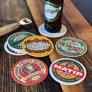White round Absorbent Paper Drink Coasters Blank Beer Pulp Cardboard Coaster