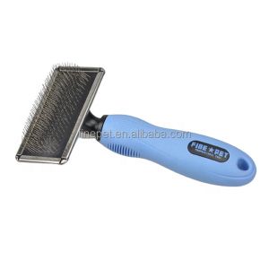 Plastic pet slicker brush ,dog grooming tool with logo