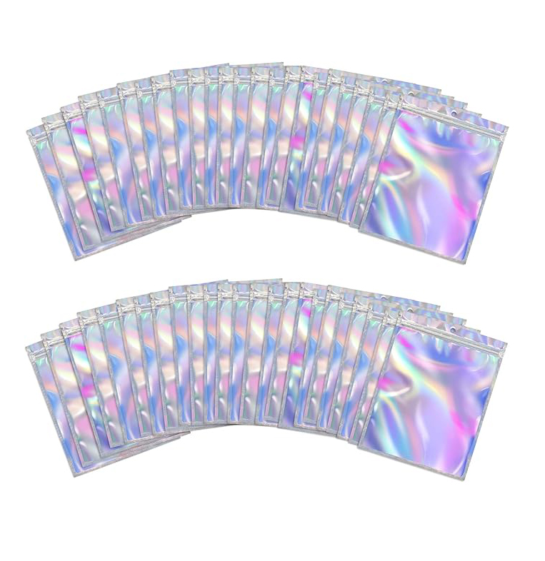 Xiamen Osloo Tech Co., Ltd. Cute Small Plastic Color Smell Proof Ziplock Foil Pouch Baggies Holographic Resealable Packaging Bags