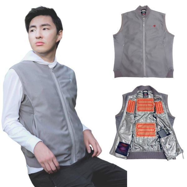 Wholesale Hot Sales Gray Unisex Lightweight Intelligent 5V Heated Vest With Innovation Silver-ion lining