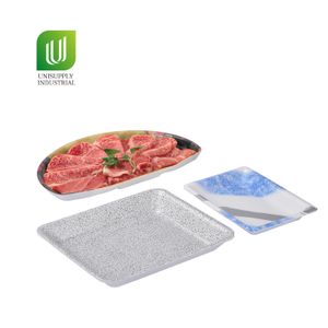 Fan-shaped Disposable EPS Foam Tray Customized Frozen Seafood Fresh Meat Plate Tray