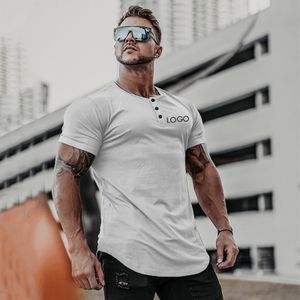 2024 Fitness Men's T-shirts Custom Cotton Top Gym Shirts Sportswear Wear For Man T-shirt Clasp T-shirt