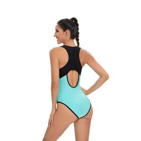 Fitness Swimwear Sporty Beachwear Girls One Piece Beach Wear Swim Suits Women Recycled Xtra Life Lycra Fabric Swimsuit Polyester