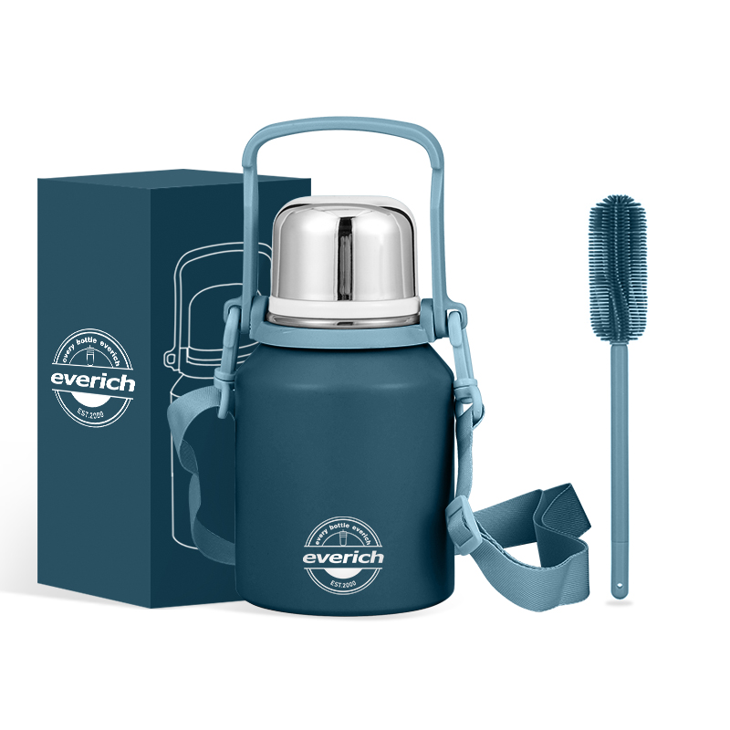 Everich Eco-Friendly Double Wall Stainless Steel Insulated Thermos Hot Sale minimalist Design Water Bottle with Lids for Travel