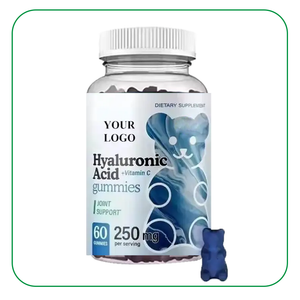 OEM Logo Hyaluronic Acid Gummies Boost Moisture Skin Hydration Vitamins C E Vegan Hyaluronic Acid Gummy Candy