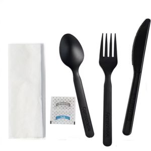 250 heavy duty disposable plastic spoons  and fork and knives napki for fast food