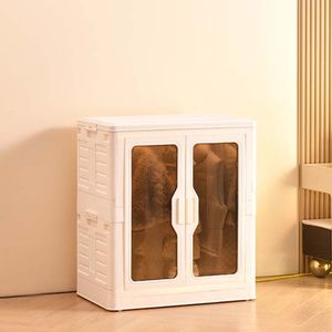 8011 Large capacity plastic foldable collapsible storage box with open front door