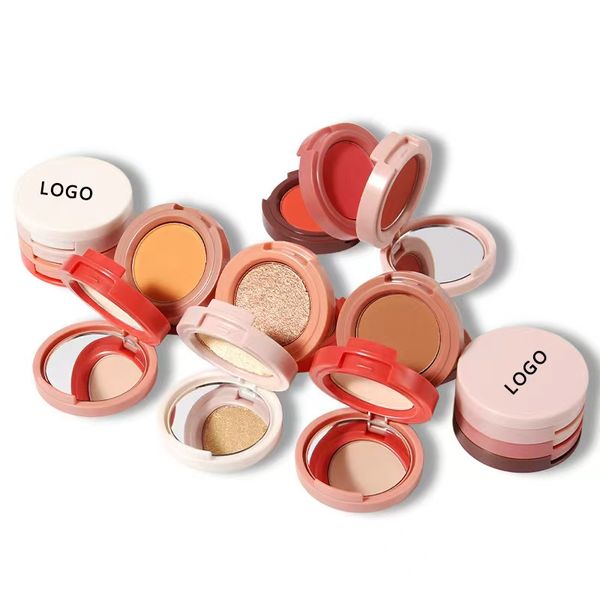 Custom logo Face Contour Palette Bronzer Highlighter Blush Matte Powder Bronzer Trio