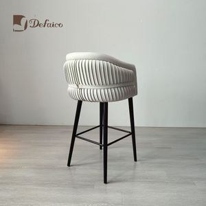 Customized Color High Quality Living Room Furniture Metal PU Leather Bar Chair for Dining Room Restaurant