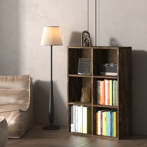 Rustic Brown 6-Cube Bookcase Living Room storage  and display book rack for Trinkets Souvenirs Potted Plants