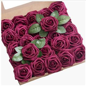 25pcs 8cm PE foam rose artificial Flowers DIY Flower Bridal Bouquet Wedding Craft cake decoration