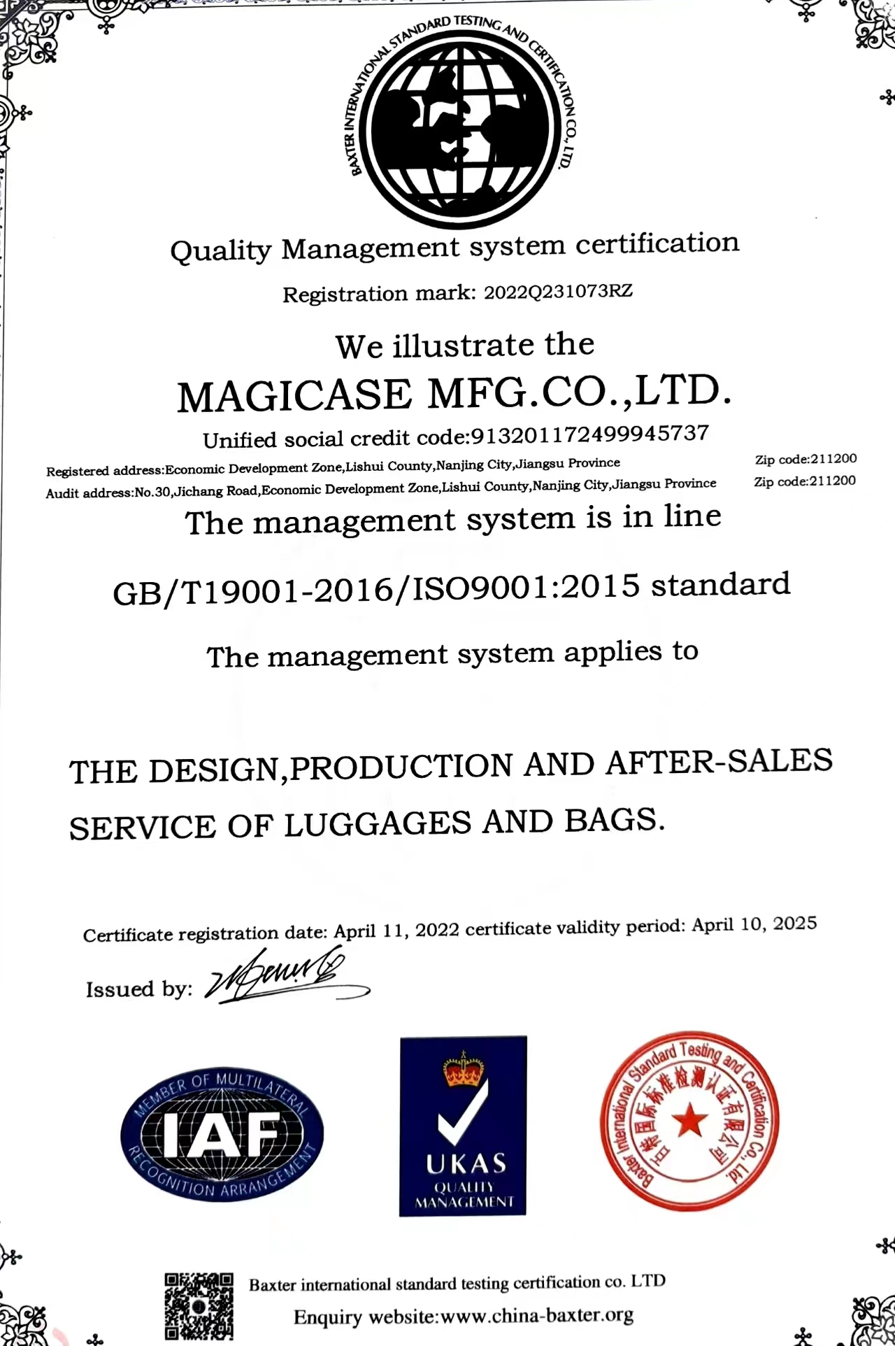 Magicase Mfg. Co., Ltd. Backpack