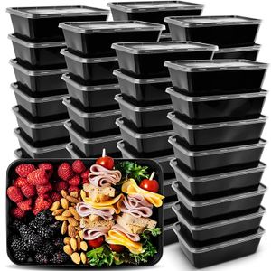 50-Pack Meal Prep Containers, 26 OZ Microwavable Reusable Food Containers with Lids for Food Prepping , Disposable Lunch Boxes