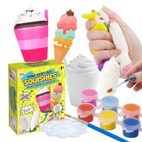 Paint Your Own Squishies Kit Sensory Toys Squishy Painting Kit Age 6+ Squeeze Autism Toys Ice Cream For Girl Kids