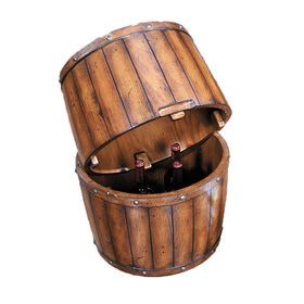 Multifunctional Storage Barrel Bar Table Wine Barrel Shape Lamp Table Wooden Round Wine Barrel Table