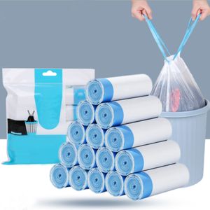 Custom Logo Biodegradable Compostable Drawstring Trash Bags Cornstarch PLA Garbage Bags for Households Flexo Printing Surface