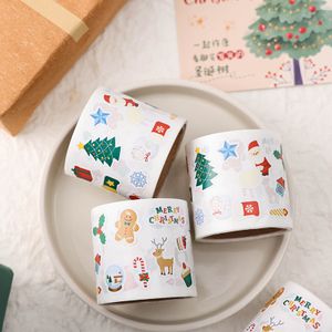Factory Wholesale Stickers Waterproof Children Cartoon Diy Christmas Stickers Roll Set For Gift