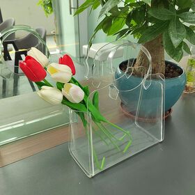 Nordic Housewarming Gift Handbag Vase Home Decoration Decor For Flower Handmade Acrylic Transparent Bag Fish Tank Vase