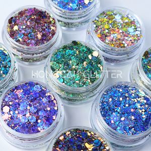 3D Gemstone Glitter Holographic Chunky Polyester Nail Glitter Cosmetic Bulk Glitters For Crafts Wholesale Suppliers