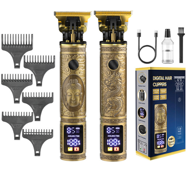 Professional Electric Cordless Shaver Trimmer Large Screen Digital Display Barber Hair Cutting Machine Men USB Household Use