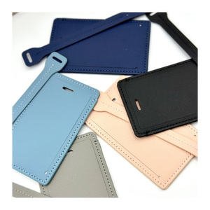 Men Haze blue High quality leather travel baggage bag suitcase luggage tags for suitcases
