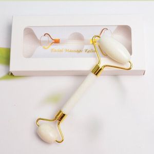 100% Natural jade stone beauty tools white jade roller facial massage roller skin care equipment