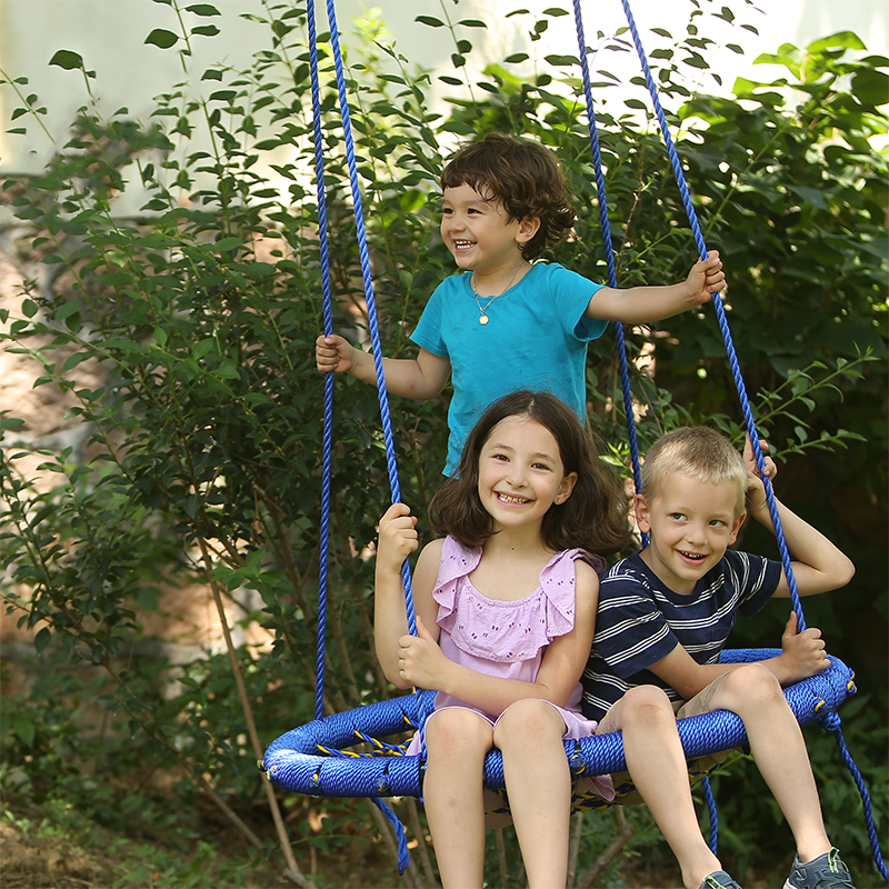 Durable Steel Frame Outdoor Net Swing for Multiple Kids or Adult