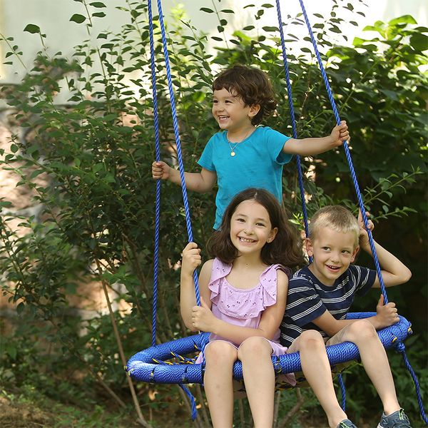 Durable Steel Frame Outdoor Net Swing for Multiple Kids or Adult