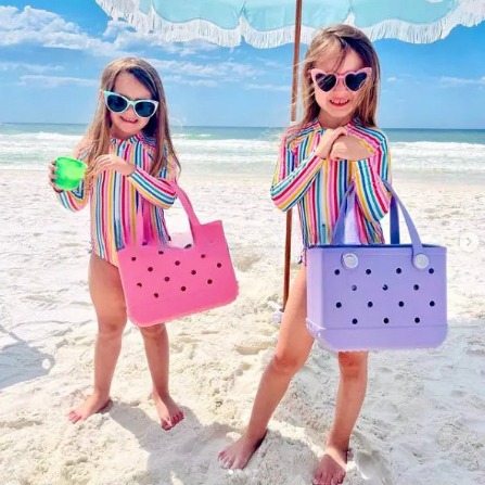 New Design EVA Portable Shoulder Christmas gift for kids Baby Small Waterproof beach Bag Handbag Silicone Bag Kids Bogg Bag