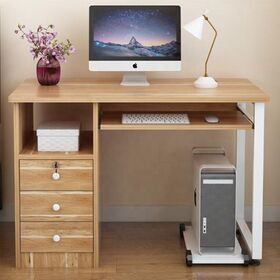 Wide desktop smooth wooden gaming tables computer desk white office desk with drawers