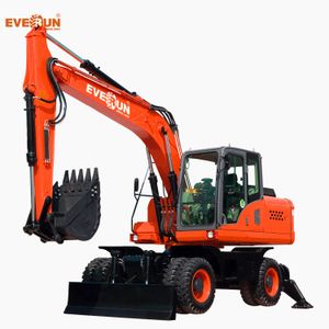 Everun New Style ERWE150 13.5t construction home compact household equipment machine wheel excavator