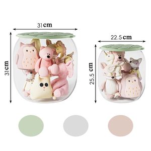 Children chair Plush toy container doll box basket artifact Transparent bucket plastic storage stool