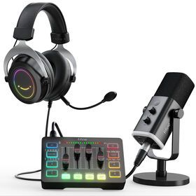 Fifine Soundcard Sound Card Audio Mixer Monitor Headphone Studio Microphone For Streaming