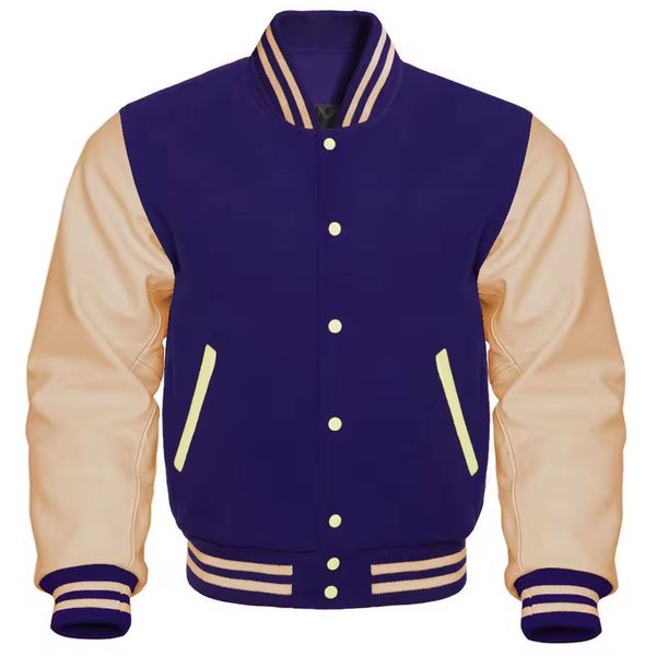 Top Quality Men Basketball Lettermen Jackets Full Embroidery Patch Bomber Jacket American Style Baseball Lettermen Jackets