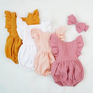 Hongbo OEM/ODM muslin baby bag fart clothes breathable infant bodysuit summer wholesale blank clothes baby bubble romper