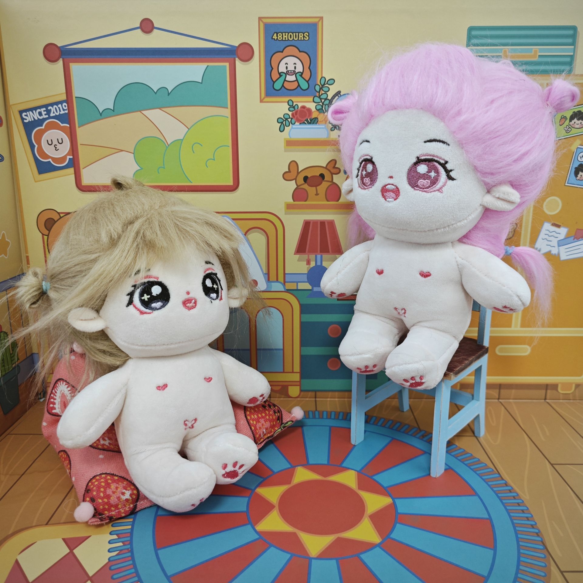 Soft Doll Cotton Doll Cute Little Girl Dress Up Doll Dress Up Hairstyle Hair Washable Play House Toy