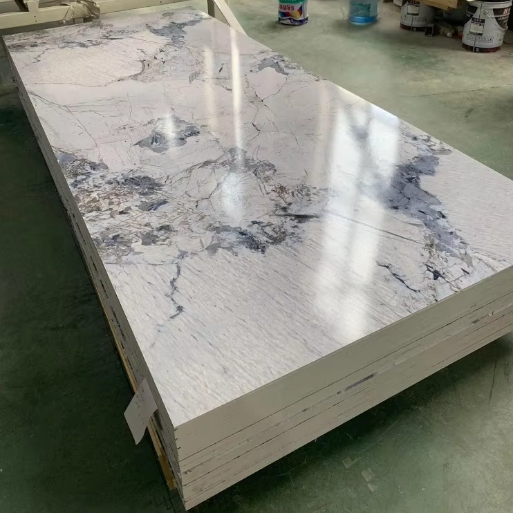 Modern Wall Panel Sheet Uv Marble Waterproof Hard Plastic High Glossy 8*4 Inch Pvc Cutting Customized Logo Acceptable 1220*2440