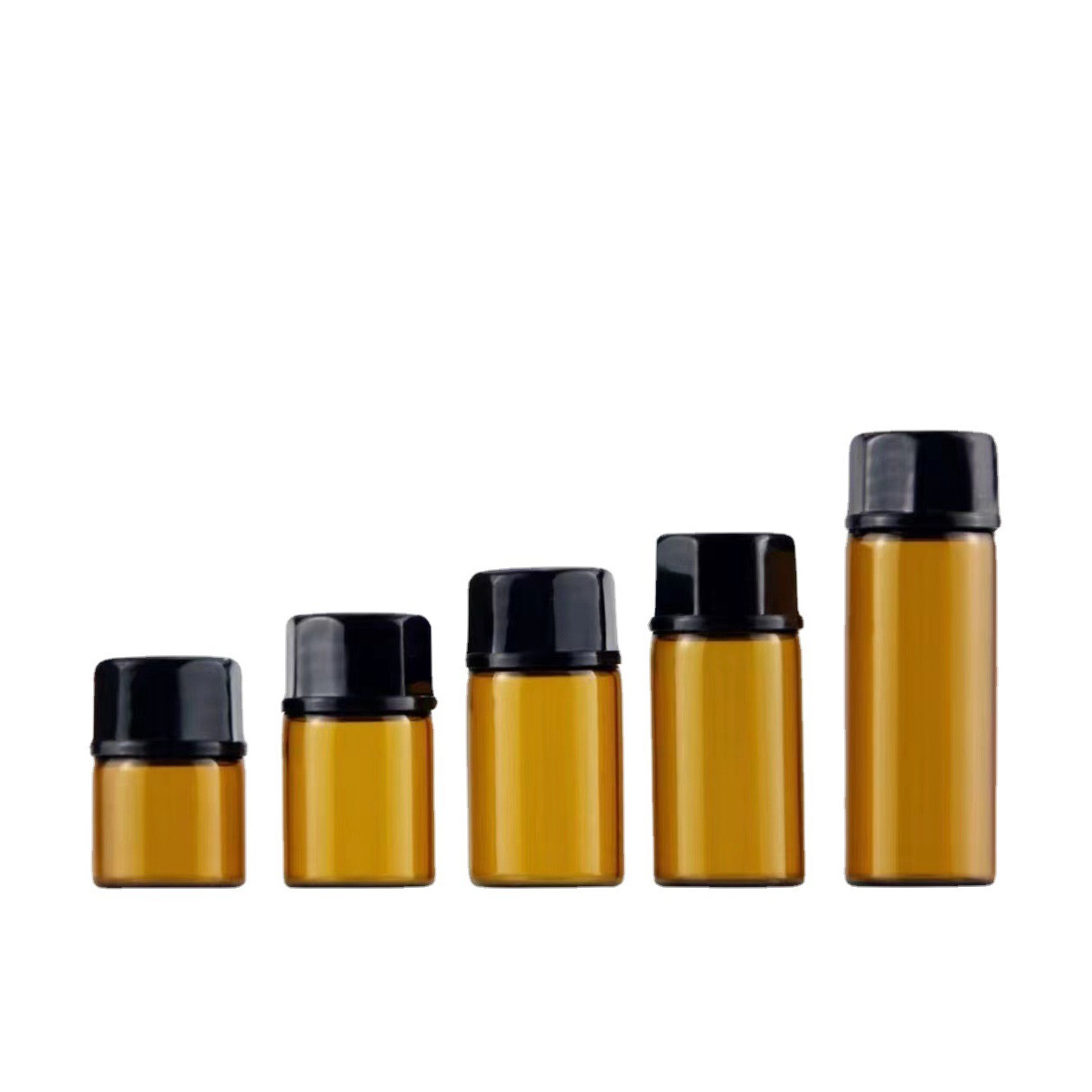 Xuzhou Tongrui Glass Product Co., Ltd. Free sample mini essential oil serum bottle amber sample glass vials 1ml 2ml 3ml 5ml empty perfume trial bottles