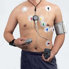 LEPU Rechargeable 48 72 Hours WearablePat Holter Monitoring 12 Lead ECG  with AI Tracker Analysis