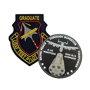 Bulk flight garment iron on rubber custom pvc silicone patch badge