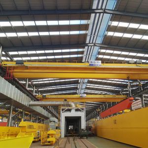 Popular use QD model double girder trolley lifting overhead bridge crane